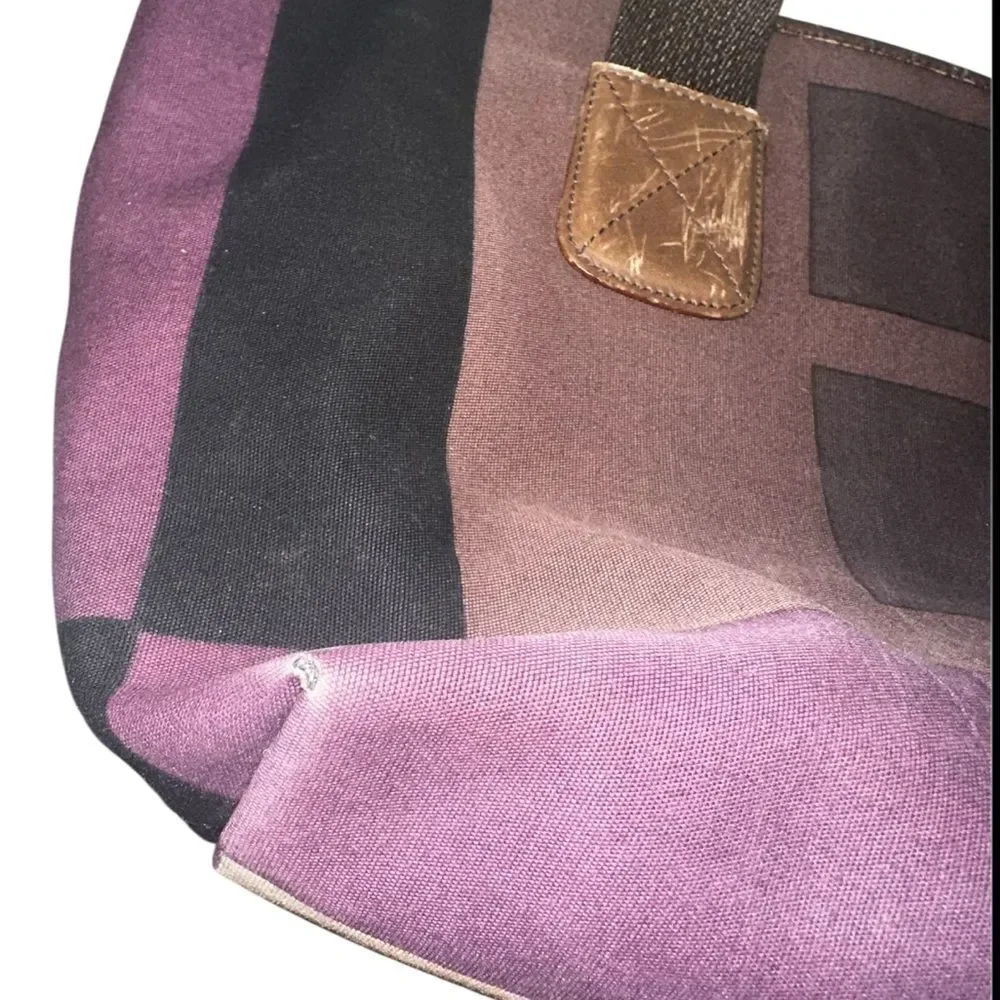 Bally Brown and Purple Tote Bag.